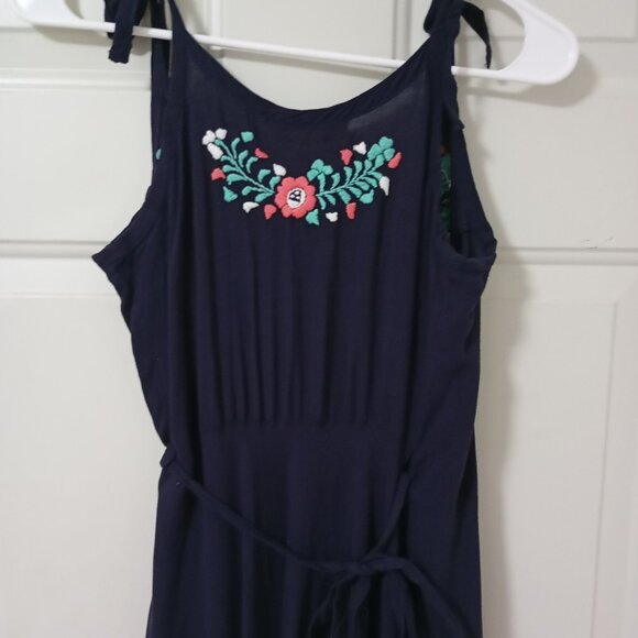 SILVIA SUAREZ Embroidered Wrap Dress With Adjustable Thin Straps, Blue, Size S - Picture 5 of 6